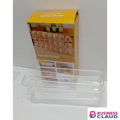 3 Layered Rolling Egg Storage Box Acrylic Transparent Fridge Organizer Holds 21 Eggs Kitchen Countertop Storage Solution for Easy Access and Space Saving