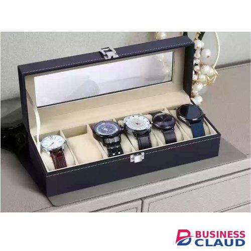 Premium 6-Slot Watch Organizer Box in PU Leather for Luxury and Everyday Watches, Stylish, Durable Storage for Men and Women, Travel-Friendly Design, Elegant Gift Solution