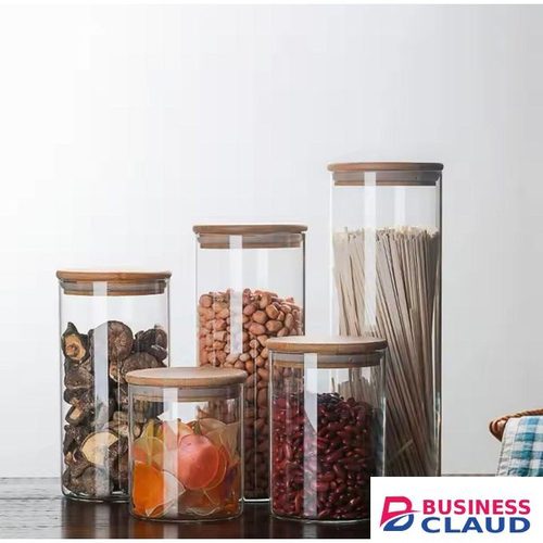 5 SETS OF BAMBOO LID,GLASS STORAGE CONTAINERS