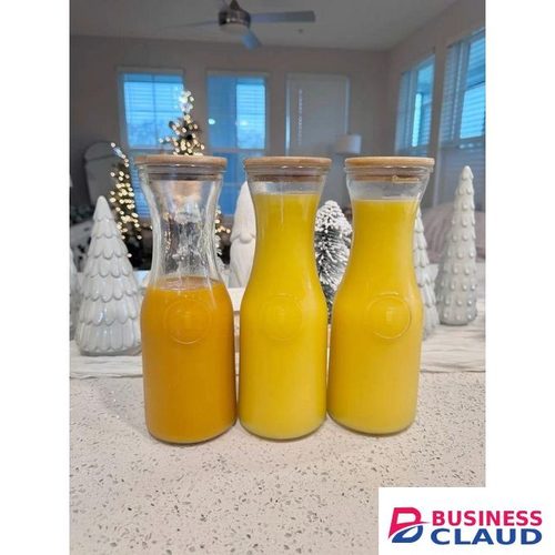 Glass Juice Jar with Airtight Lid – Reusable Clear Beverage Storage Bottle