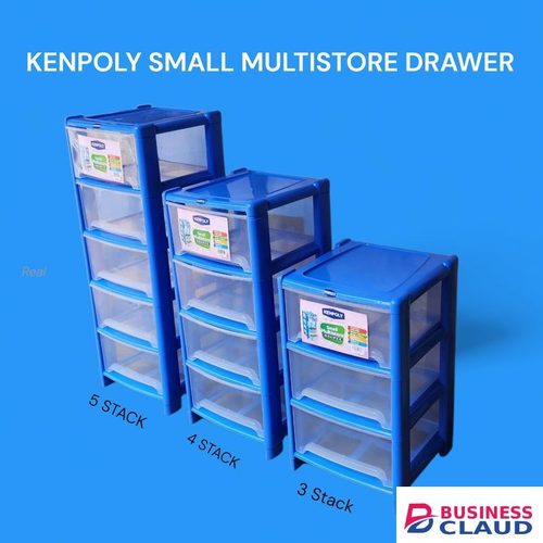 Kenpoly Small Multistore Drawer 3 Stack Organizer for Home, Office, Cosmetic Storage, Durable Plastic, Compact and Stylish, Smooth Sliding Drawers, Space-Saving Solution