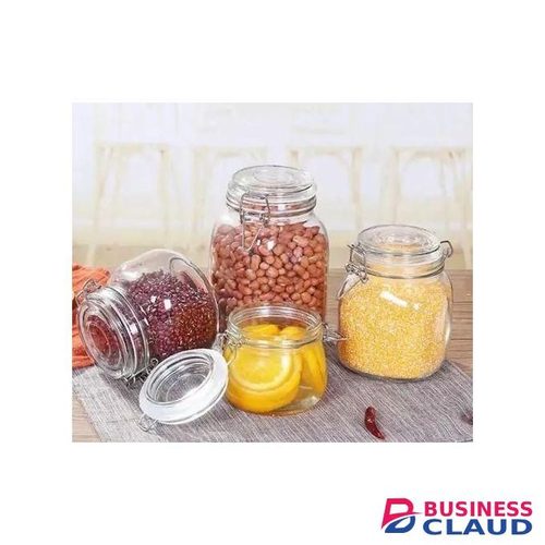 Storage Glass Jars With Air Tight Lids & Metal Lock