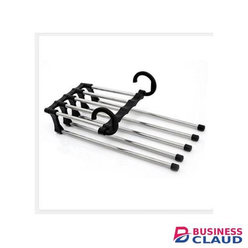 Telescope Duo 5-in-1 Hanger Clothes Organizer -Ideal For Trousers, Colors Black And White, Saves Space, Neat And Smart