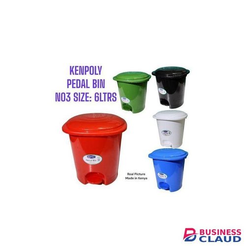 Kenpoly 1pc 6Ltrs Pedal Dust Bin compact and hygienic waste disposal solution, perfect for bathrooms, bedrooms, offices, and small spaces