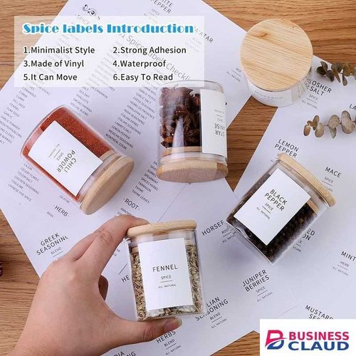 12pcs Glass Spice Jar Set Bamboo Lids+FREE Stickers & Pen
