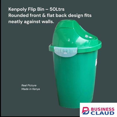 Kenpoly Flip Dust Bin 50 Litres: durable and practical waste management solution designed for both home and office use. ideal for households, offices, schools, and commercial spaces