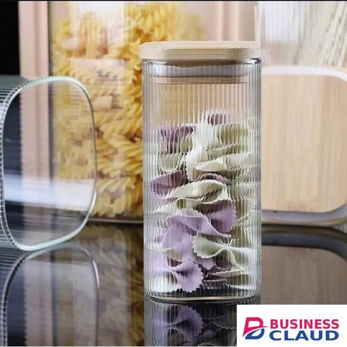 Glass Jars Set Of 3 With Airtight Bamboo Lids(1.5ltrs Each)