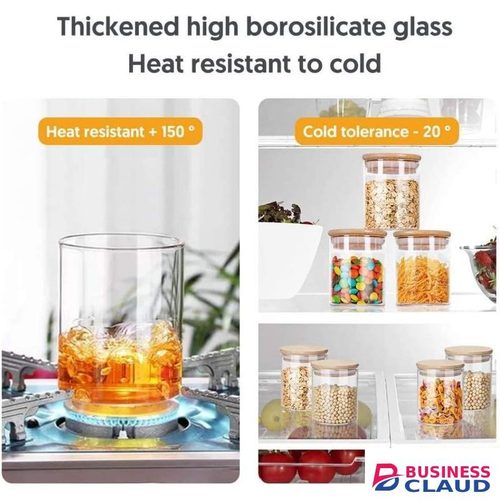 Glass Jars Set 200ml,12 Pcs Spice Jars with Bamboo Airtight Lids, Small Food Cereal Storage Containers for Home Kitchen Tea Herbs Pasta Coffee Flour Herbs Grains