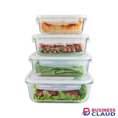 4 Set Glass Fridge Storage Organiser