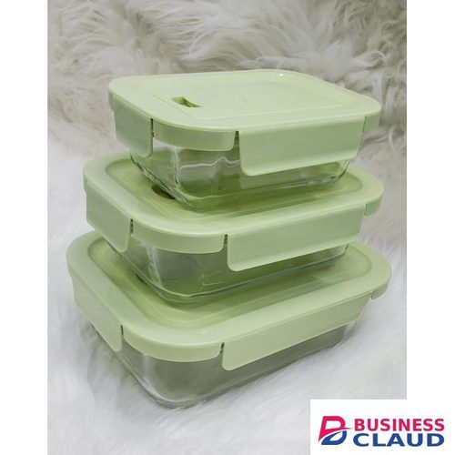 Random Glass snack box with lunch bag 3pcs set