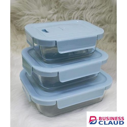 Premium borosilicate glass snack box with free lunch bag and 3-piece dish set, microwave-friendly, oven-safe, perfect for meals on-the-go or baking. Multiple sizes and colors available