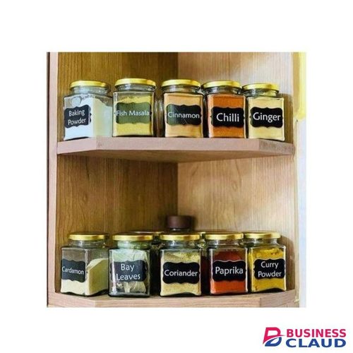 Glass 5 pieces 250 ml square shaped multipurpose storage jars home organization/pantry storage/spices jars