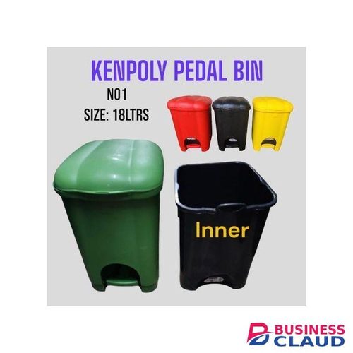 Kenpoly 1pc Pedal Dust Bin 18ltrs hygienic waste management solution designed for homes, offices and commercial spaces The bin comes with a removable inner tray for easy waste separation and hassle-free cleaning, making it both user-friendly and durable