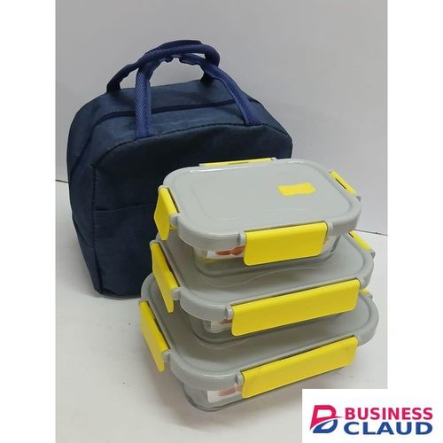 3 Glass snack box with lunch bag