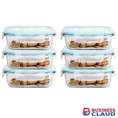 Glass Meal Prep Containers 5-Pack Borosilicate Glass Lunch Box Food Storage Containers With Lids, Airtight Leak Proof Great, Freezer To Oven Safe