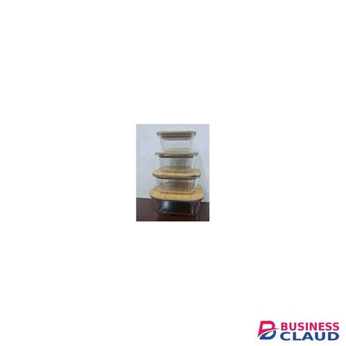 Lock Fresh borosilicate glass food storage containers with airtight bamboo lids