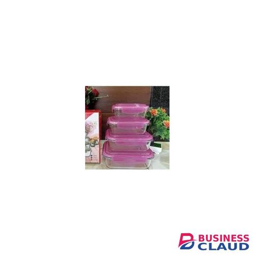 4pc Borosilicate Glass Food Containers
