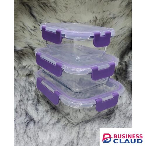3pcs Glass Storage Containers with Lids Preservation Bowls