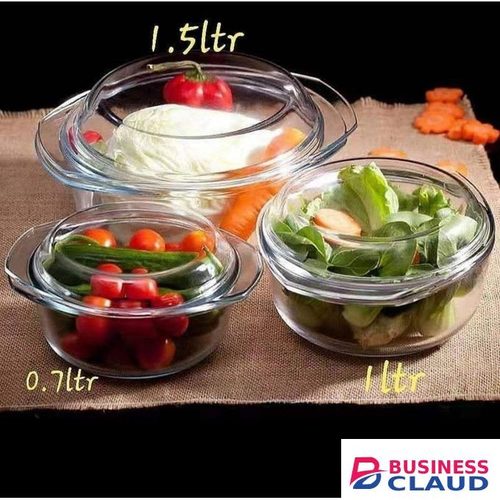 3pcs Casserole Glass Bowl