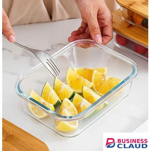 4pcs glass bowl storage containers with bamboo lid
