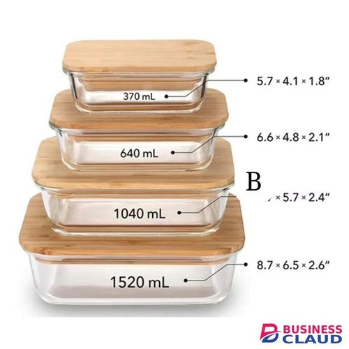 4pcs Glass Bowl Storage Containers With Bamboo Lid for multiple uses