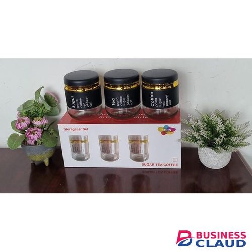 450ml × 3 Glass Canister Set with Stylish Metal Covers – 7 Unique Designs