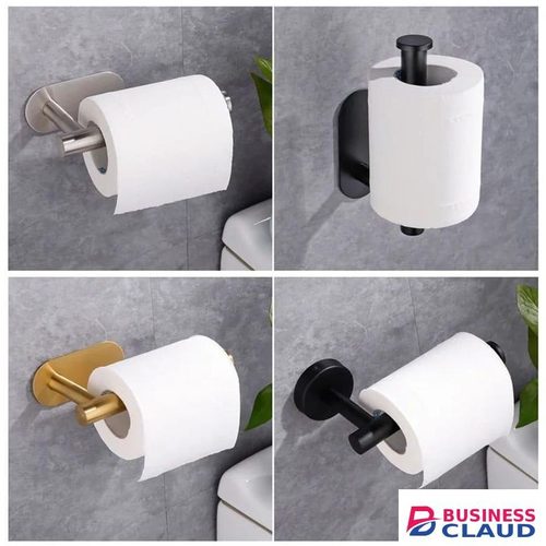 Toilet Paper Holder,Self Adhesive Wall Mount Towel Holder For Kitchen Bathroom,SUS SteelToilet Roll Rustproof Rack