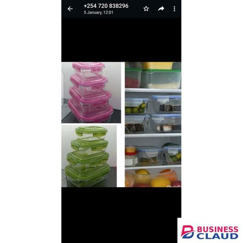 Set Of 4 Glass Storage Bowls With Lid