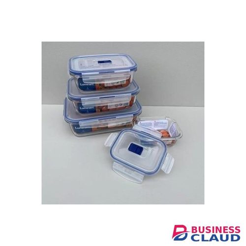 Luminarc 380ml Flat Rim Rectangle Pure Box Glass storage Container -