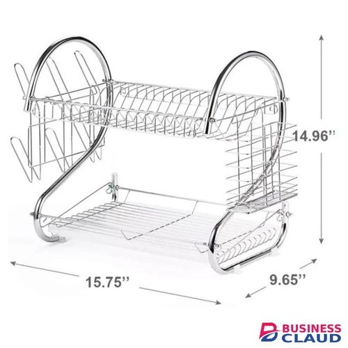 DISH RACK. High Quality 2-layer Stainless Steel Dish Drainer/ Dishrack