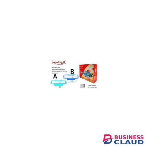Signature Heat Resistant Glass Partition Lunch Box With Lid
