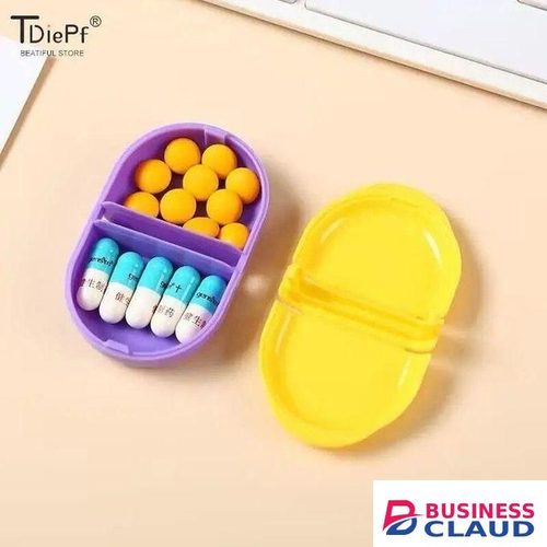 Mini Pill Case Pill Box 2 Grids Tablet Pill Organizer Case Dispenser Travel Tablet Holder Container Medicine Drug Storage Box