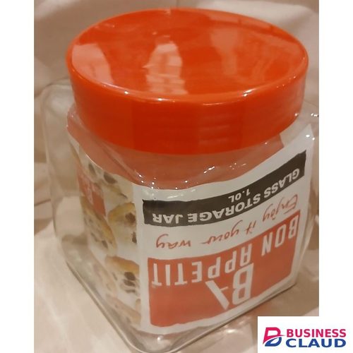 Bon Appetit 1L Square Glass Jars With Screw Lid