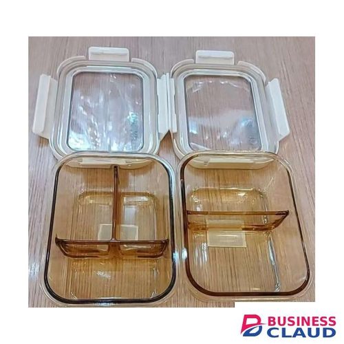 Single glass dish,partitioned in two compartments,Designed to neatly seperate foods and is microwave friendly