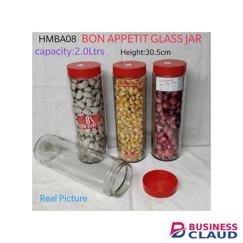 elegant Bon appetit Glass Storage Jar(spaghetti) 2ltrs 1PC