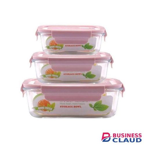Glass Bowls Airtight Glass Storage Containers 1040 Mls 700 Mls 410 Mls