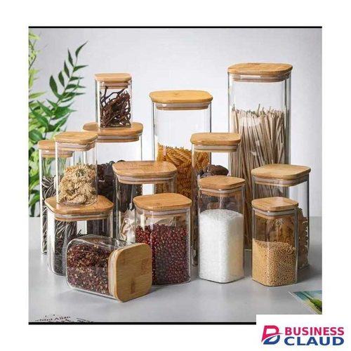 250ml Square Glass Jars with Airtight Lid