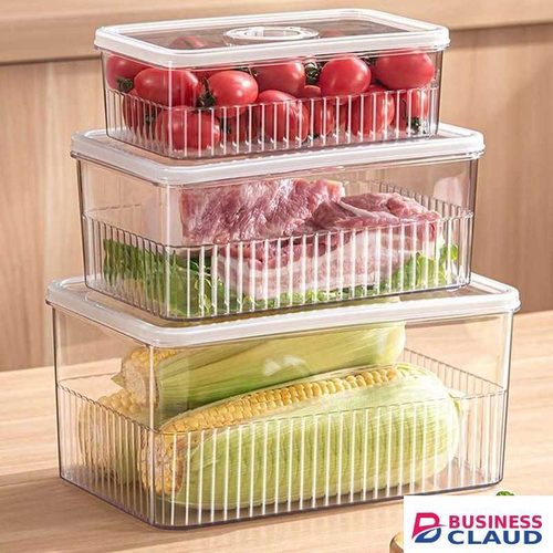 3pcs Acrylic Transparent Fridge Storage Containers