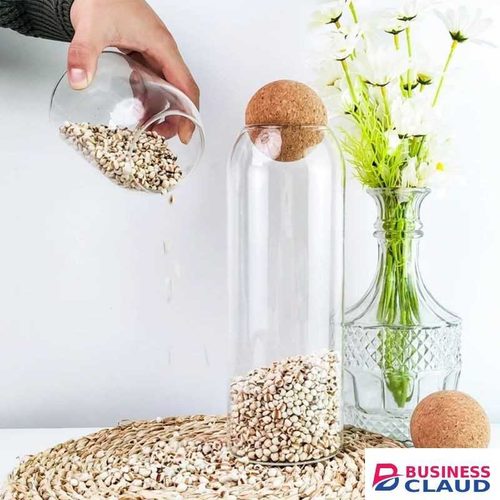 3pc Glass Storage Jars with Cork Lids for Kitchen Organization Airtight Containers for Cereals Grains Snacks Spices and Dry Food Storage Durable Clear Glass with Elegant Design