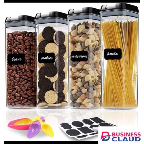 4 Pcs Transparent Acrylic Cereal/Food/Pantry Storage Containers