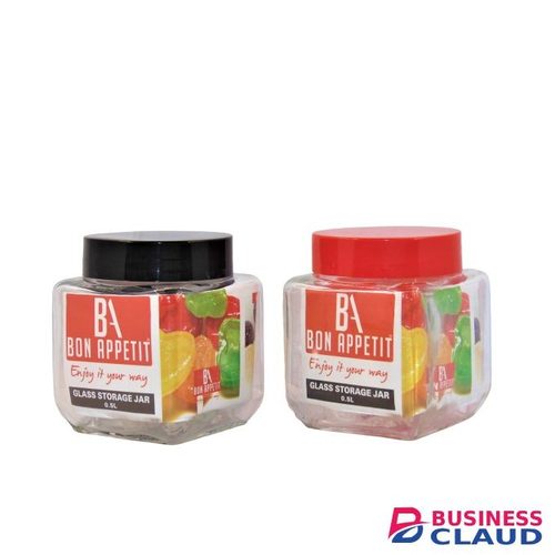 Bon Appetit Square Glass Jar With Screw Lid - 500ml