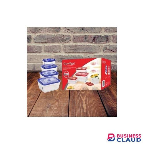Piece Deep Rectangle Glass Bowl Set With Plastic Lids
