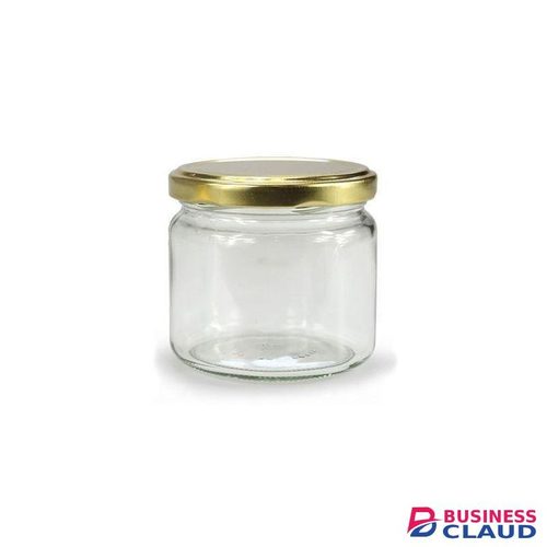 4pcs Kitchen Storage Glass Jars With Airtight Gold Lids 330ml