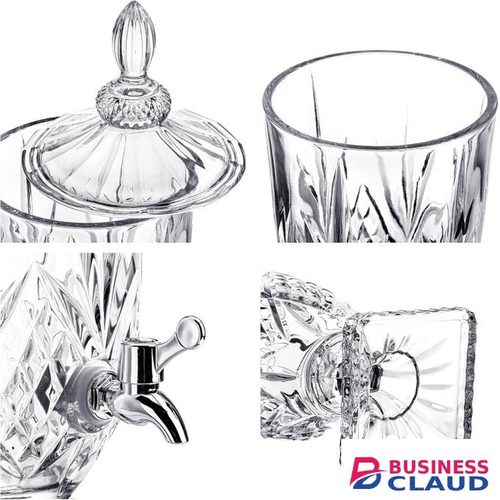Multipurpose Beverage 5 Litre Dispenser for Water, Mocktails, Golgappe, Juice, Liquor, Crystal Glass Beverage Dispenser with Tap - Elegant Design for Special Occasions