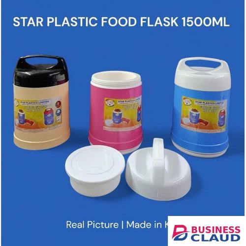 Star 1pc Plastic Food Flask – 1500ml perfect for carrying soups, stews, rice, or other hot meals to school, work, or picnics. designed to keep your meals hot and fresh for longer