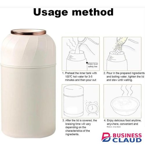 800ML FOOD FLASK-INSULATED VACUUM THERMOS + SPOON