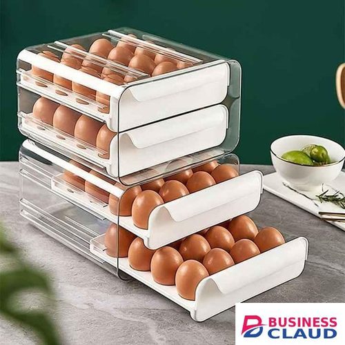 Stackable Transparent Egg Storage Drawers – 3-Tier Sliding Organizer for Kitchen Fridge