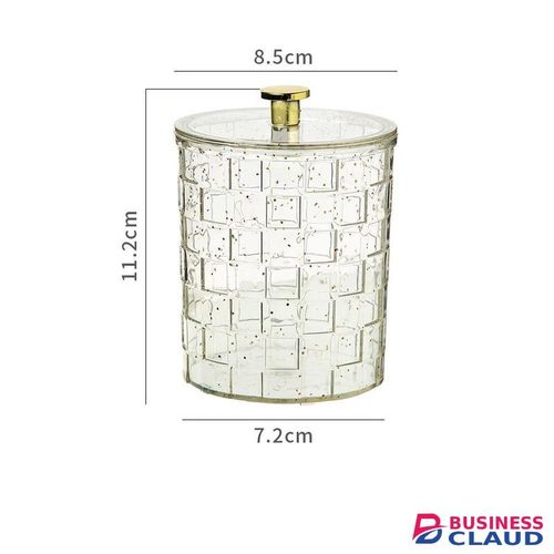 Elegant PET Transparent Cosmetic Cotton Storage Box Dustproof Light Luxury Crystal-Like Organizer for Makeup Essentials and Bathroom Accessories