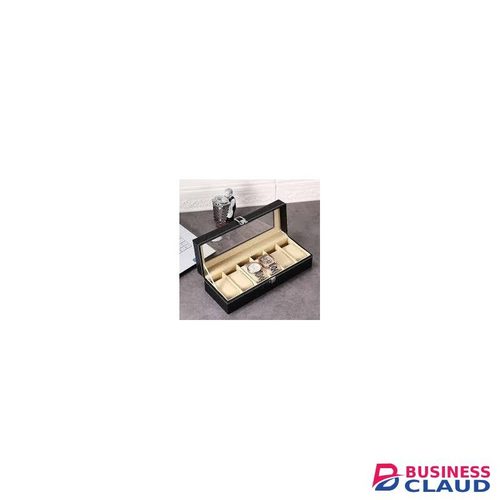 6-Slot Watch Display Case with Clear Top – Secure Storage & Organizer