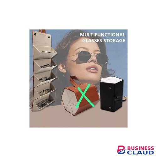 Multi-Slot Folding PU Leather Sunglasses Organizer Box – 2/3/4/5 Slot Portable Eyeglasses Storage Case for Travel and Home Use